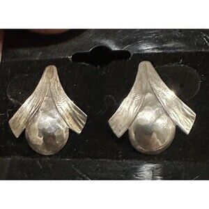 Vintage Pearce Sterling Silver Modernist Sculptural Earrings Brutalist Posts